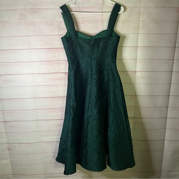 Rihoas Green Sweetheart Neck Jacquard Midi Dress Size Small | 4‎ - Picture 12 of 12